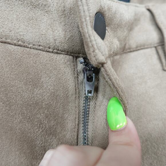 Liverpool Faux Suede Pants Sz 12‎ Moccasin Camel Tan Skinny Leg High Rise - Picture 13 of 14